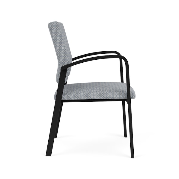 Newport Guest Chair Metal Frame, Black, RS Fog Upholstery